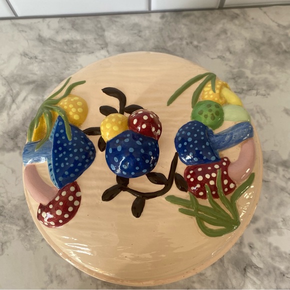 Vintage Handpainted 1970s Mushroom Ceramic Bowl - Picture 4 of 10